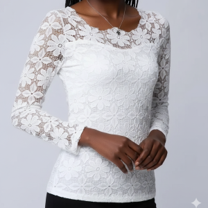 Body Blanc Dentelle Manche Longue