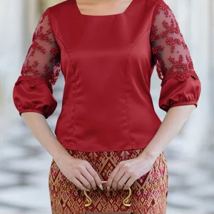 Body Femmes Satin Dentelle Rouge